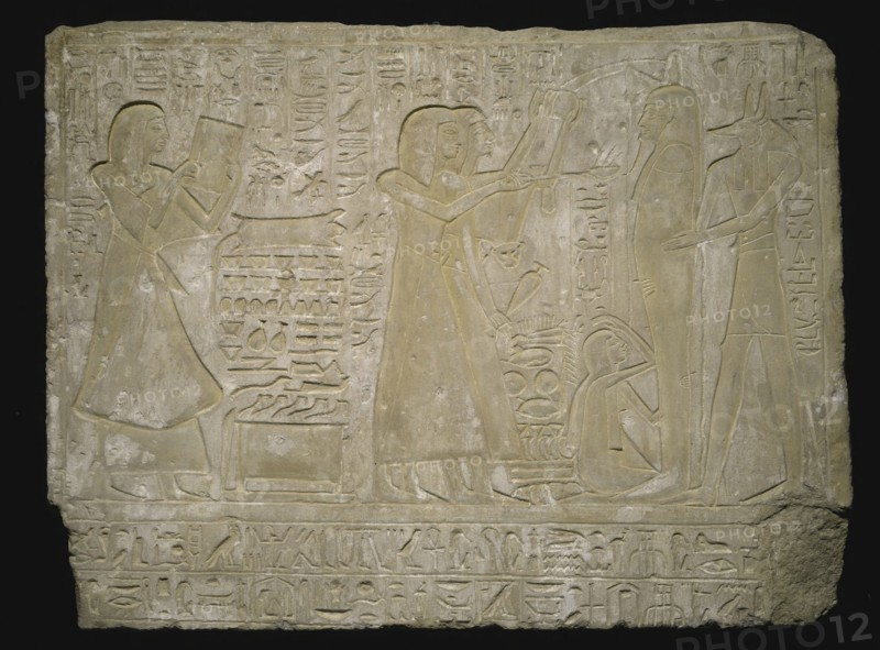 Stela (Commemorative Stone) Depicting the Funeral of Ramose, New Kingdom, Dynasty 19 (about 1279–1213 BC), Egyptian, Egypt, Sandstone and pigment, 111.8 × 84.5 × 12.1 cm (44 × 33 1/4 × 4 3/4 in.)