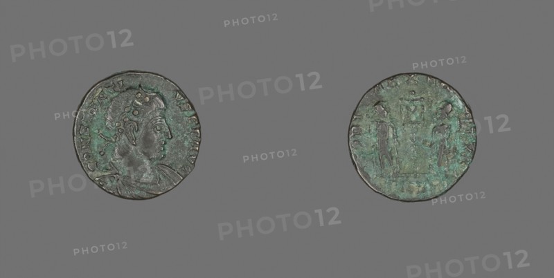 Coin Portraying Emperor Constantius II, after AD 340, Roman, minted in Trier, Roman Empire, Bronze, Diam. 1.5 cm, 1.70 g