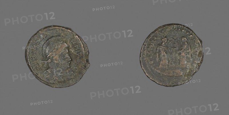 Coin Portraying Emperor Constantine I, AD 318/319, Roman, Roman Empire, Bronze, Diam. 1.8 cm, 2.27 g