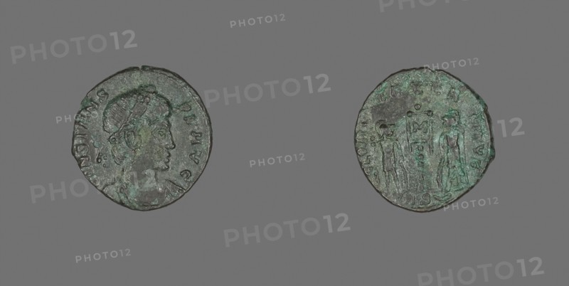 Coin Portraying Emperor Constans, after April AD 340, Roman, minted in Trier, Roman Empire, Bronze, Diam. 1.6 cm, 1.77 g