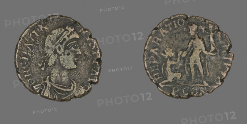 Coin Portraying Emperor Gratian, AD 367/383, Roman, Roman Empire, Bronze, Diam. 2.4 cm, 5.02 g