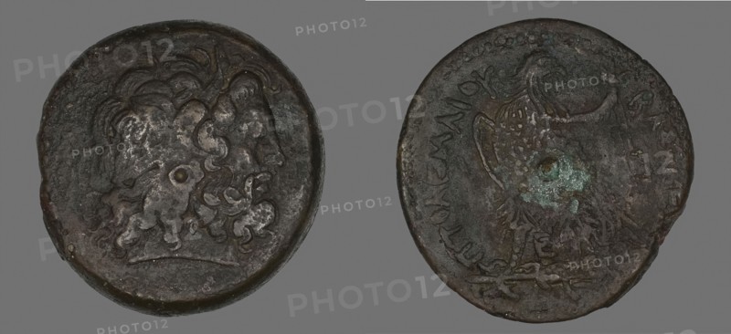 Coin Depicting the God Zeus, 222/204 BC, issued by Ptolomy IV (?), Greco-Egyptian, Roman Empire, Bronze, Diam. 4 cm, 42.33 g