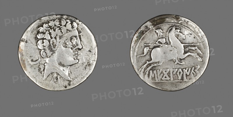 Denarius (Coin) Depicting a Laureate, about 100/50 BC, Roman, Rome, Silver, Diam. 2.2 cm, 3.40 g
