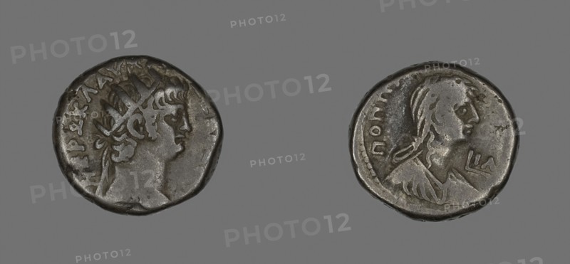Tetradrachm (Coin) Portraying Emperor Nero, AD 54/68, Roman, minted in Alexandria, Roman Empire, Billon, Diam. 2.5 cm, 11.73 g