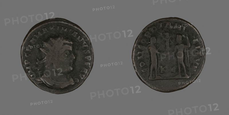 Coin Portraying Emperor Maximianus, AD 286/305, Roman, Roman Empire, Bronze, Diam. 2.1 cm, 2.46 g