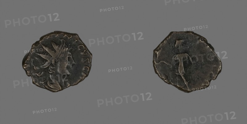 Coin Portraying Emperor Tetricus II, AD 271/274, Roman, Roman Empire, Silvered bronze, Diam. 1.8 cm, 2.74 g