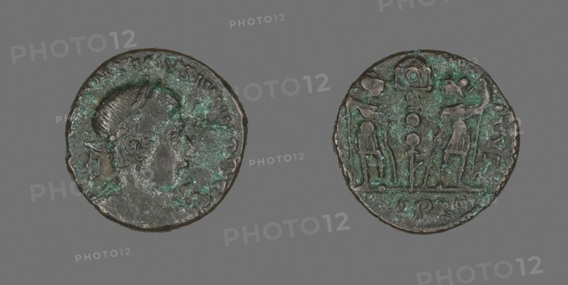 Coin Portraying Emperor Constantine II, before AD 337, Roman, Roman Empire, Bronze, Diam. 1.4 cm, 1.87 g