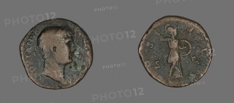 Sestertius (Coin) Portraying Emperor Hadrian, AD 117/138, Roman, Roman Empire, Bronze, Diam. 2.7 cm, 12 g