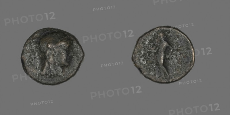 Coin Depicting the Goddess Athena, 246/225 BC, Greek, Greece, Bronze, Diam. 1.7 cm, 4.39 g