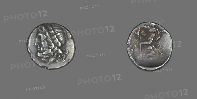 Hemidrachm (Coin) Depicting the God Zeus, late 4th century BC, Greek, minted in Megalopolis, Megalópolis, Silver, Diam. 1.6 cm, 2.36 g