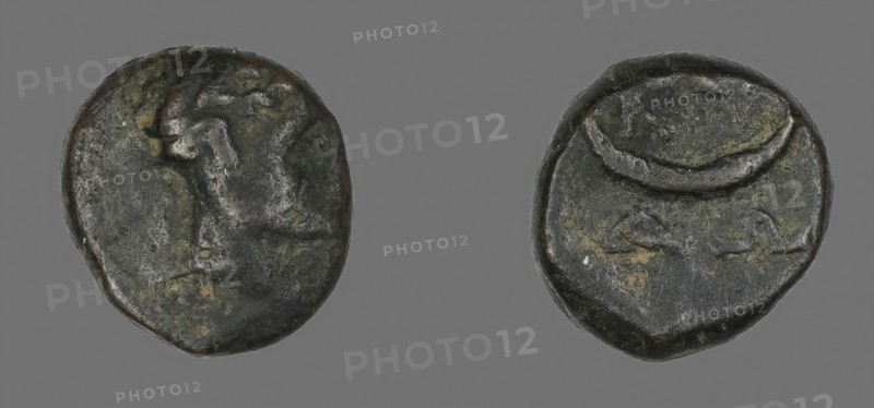 Coin Depicting the God Dionysos, late 3rd century BC, Greek, Ancient Greece, Silver, Diam. 1.4 cm, 3.60 g