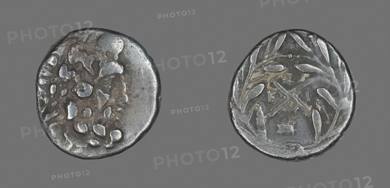 Hemidrachm (Coin) Depicting the God Zeus Amarios, 234/146 BC, Greek, minted in Megalopolis, Megalópolis, Silver, Diam. 1.5 cm, 2.28 g