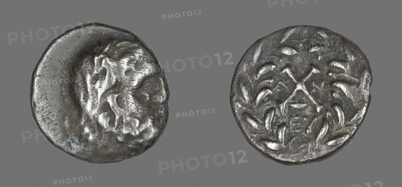 Hemidrachm (Coin) Depicting the God Zeus Amarios, 222/146 BC, Greek, Ancient Greece, Silver, Diam. 1.4 cm, 2.30 g