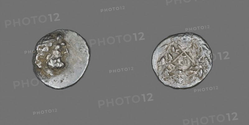 Hemidrachm (Coin) Depicting the God Zeus Amarios, 151/146 BC, Greek, minted in Sicyonia, Ancient Greece, Silver, Diam. 1.6 cm, 2.42 g