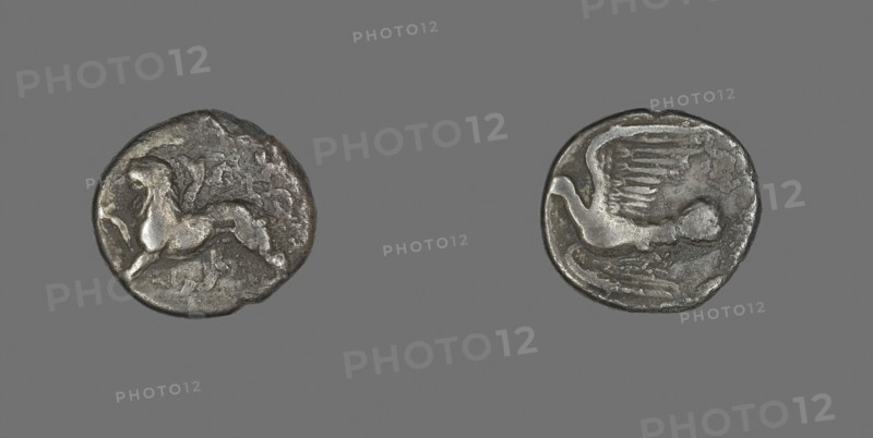Hemidrachm (Coin) Depicting a Chimaera, 400/300 BC, Greek, minted in Sikyon, Ancient Greece, Silver, Diam. 1.6 cm, 2.63 g