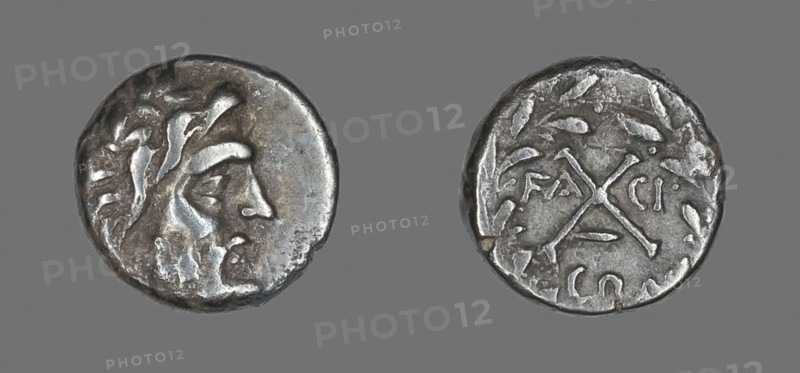 Hemidrachm (Coin) Depicting the God Zeus Amarios, 191/146 BC, Greek, Ancient Greece, Silver, Diam. 1.3 cm, 2.35 g