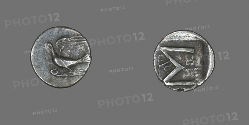 Hemidrachm (Coin) Depicting a Dove, 251/146 BC, Greek, Ancient Greece, Silver, Diam. 1.6 cm, 2.08 g
