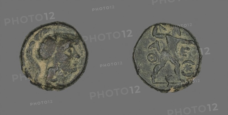Coin Depicting the Goddess Athena, after 322 BC or 220/83 BC, Greek, minted in Athens, Athens, Bronze, Diam. 1.9 cm, 7.80 g