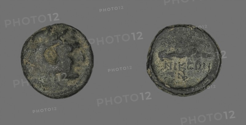 Coin Depicting the Hero Herakles, about 168 BC, Greek, Thessalonika, Macedonia, Ancient Greece, Bronze, Diam. 1.8 cm, 4.67 g