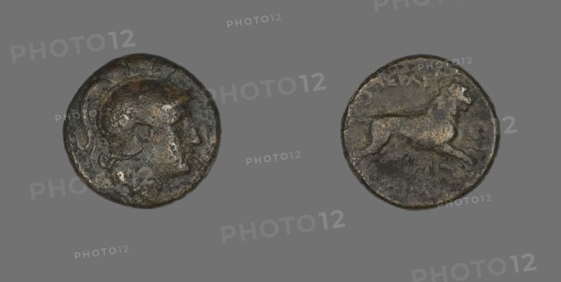 Coin Depicting the God Ares, about 306/281 BC, Greek, Thrace, Ancient Greece, Bronze, Diam. 1.8 cm, 4.83 g