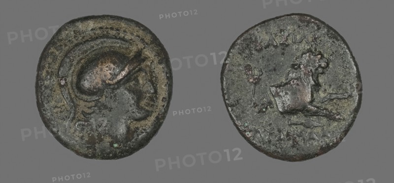 Coin Depicting the God Ares, about 306/281 BC, Greek, Thrace, Ancient Greece, Bronze, Diam. 1.5 cm, 1.93 g