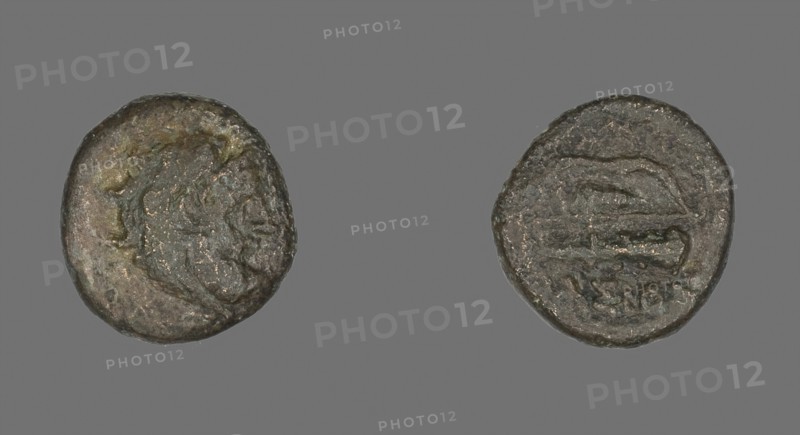 Coin Depicting the Hero Herakles, about 280 BC, Greek, Ancient Greece, Bronze, Diam. 1.7 cm, 3.70 g