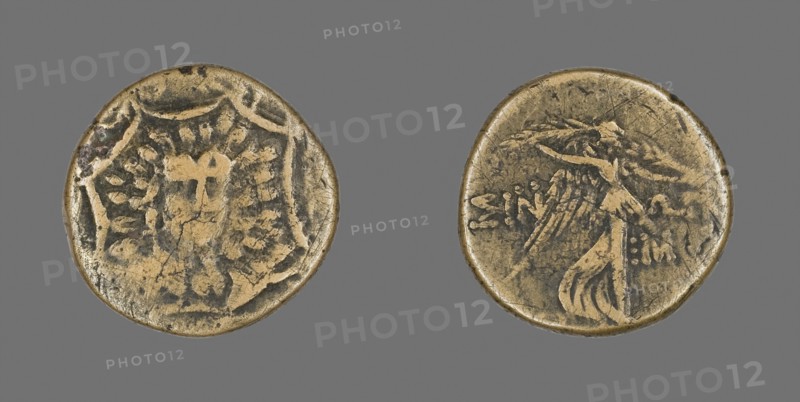 Coin Depicting a Gorgoneion, 120/63 BC, Greek, Ancient Greece, Bronze, Diam. 2.2 cm, 7.09 g