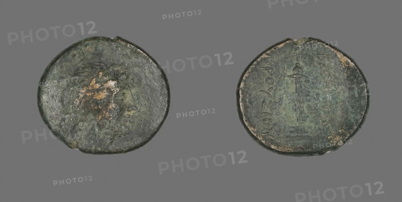 Coin Depicting the God Apollo, about 238/183 BC, Greek, Ancient Greece, Bronze, Diam. 2.1 cm, 5.26 g