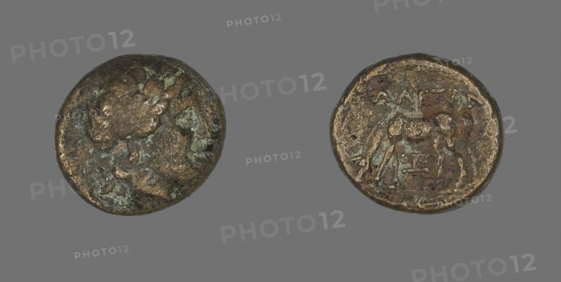 Coin Depicting the God Apollo, 2nd century BC, Greek, Ancient Greece, Bronze, Diam. 1.9 cm, 5.63 g