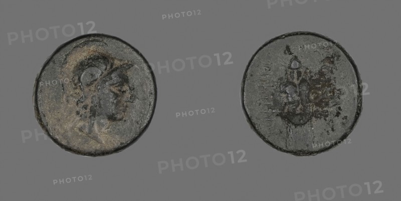 Coin Depicting the Goddess Athena, about 200/133 BC, Greek, Ancient Greece, Bronze, Diam. 1.9 cm, 6.62 g
