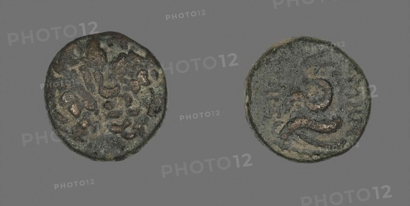 Coin Depicting the God Asklepios (?), probably Late Hellenistic Period, about 200/133 BC, Greek, Ancient Greece, Bronze, Diam. 1.9 cm, 7.37 g