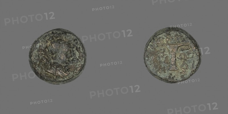 Coin Depicting the Goddess Artemis, after 190 BC, Greek, Ancient Greece, Bronze, Diam. 1.6 cm, 5.12 g