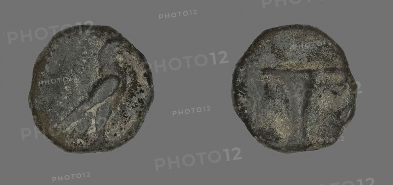 Coin Depicting an Eagle, about 320/250 BC, Greek, Ancient Greece, Bronze, Diam. 1.3 cm, 2.30 g