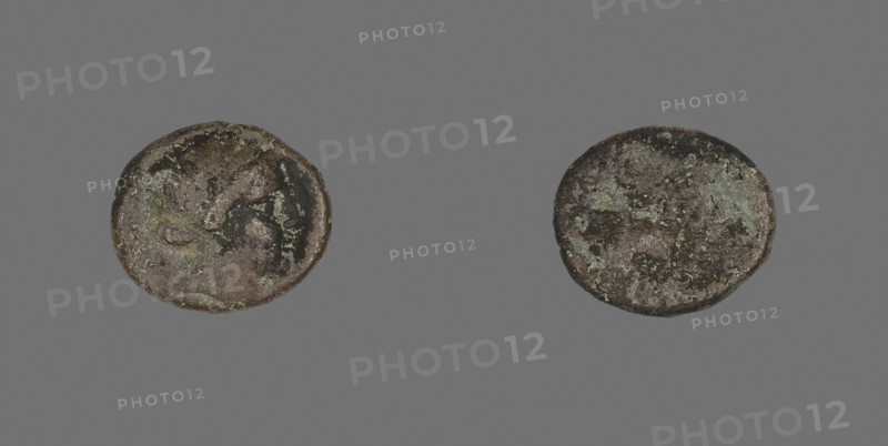 Coin Depicting the Amazon Cyme, about 250 BC, Greek, Ancient Greece, Bronze, Diam. 1.6 cm, 2.87 g