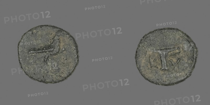 Coin Depicting an Eagle, about 320/250 BC, Greek, Ancient Greece, Bronze, Diam. 1.1 cm, 1.04 g