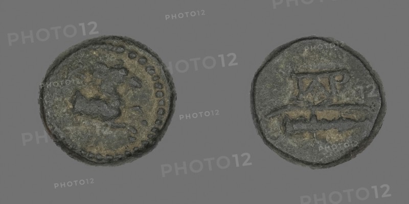 Coin Depicting a Horse, after 190 BC, Greek, Ancient Greece, Bronze, Diam. 1.2 cm, 2.09 g