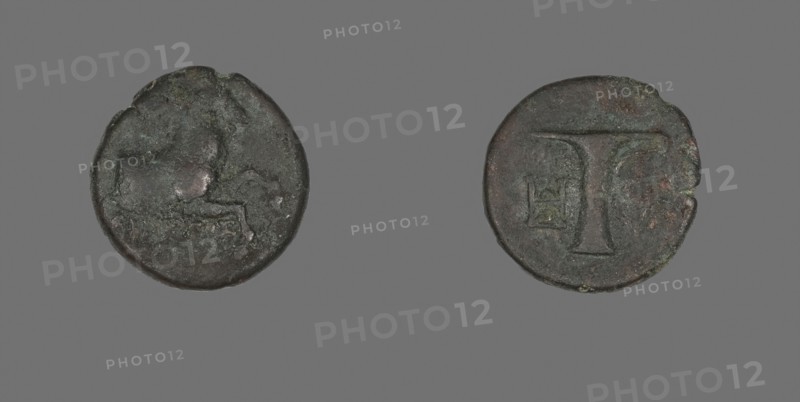 Coin Depicting a Horse, about 320/250 BC, Greek, Ancient Greece, Bronze, Diam. 1.8 cm, 4.13 g