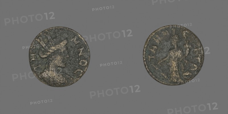 Coin Depicting the Amazon Cyme, AD 253/268, Roman, Roman Empire, Bronze, Diam. 1.7 cm, 3.66 g
