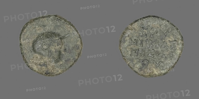 Coin Depicting the Goddess Athena, 300/200 BC, Greek, Ancient Greece, Bronze, Diam. 1.3 cm, 1.49 g