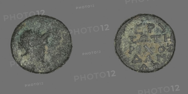 Coin Depicting the Goddess Athena, 300/200 BC, Greek, Ancient Greece, Bronze, Diam. 1.2 cm, 1.60 g