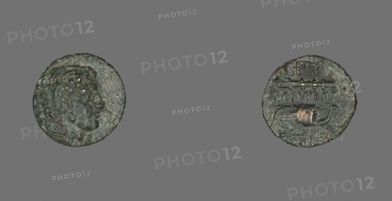 Coin Depicting the Hero Herakles, 387/300 BC, Greek, Ancient Greece, Bronze, Diam. 1.3 cm, 1.64 g