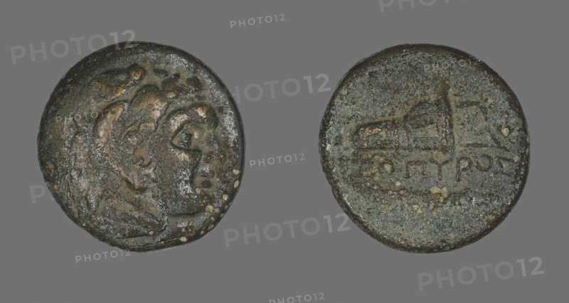 Coin Depicting the Hero Herakles, 4th century BC and later, Greek, Ancient Greece, Bronze, Diam. 2.3 cm, 10.62 g