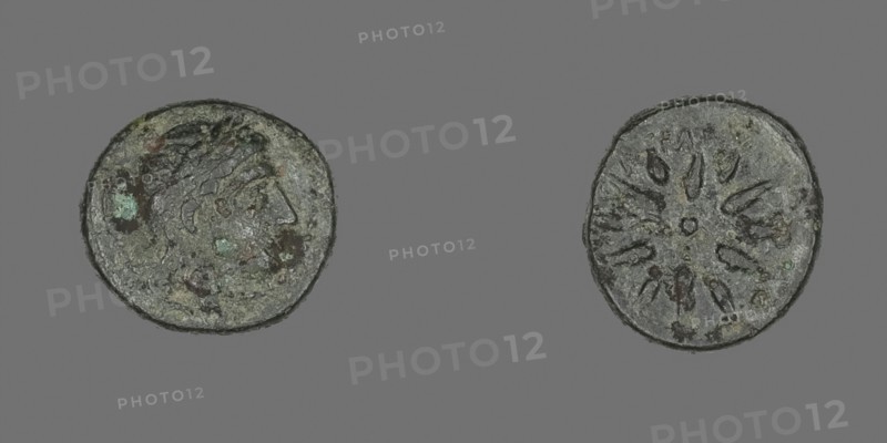 Coin Depicting the God Apollo, 3rd century BC, Greek, Ancient Greece, Bronze, Diam. 1.1 cm, 1.06 g