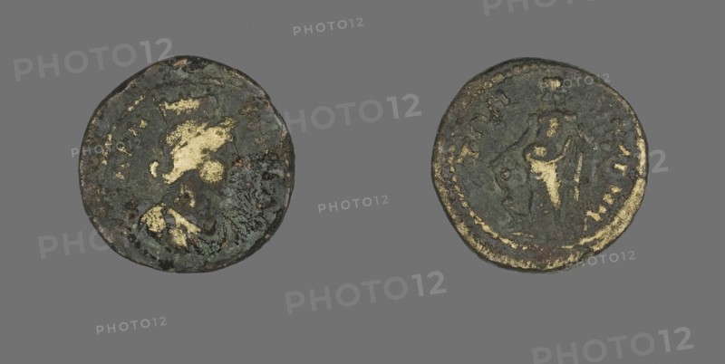 Coin Depicting the Goddess Tyche, AD 238/244 (?), Roman, minted in Magnesia ad Sipylum, Lydia (?), Roman Empire, Bronze, Diam. 1.9 cm, 3.57 g