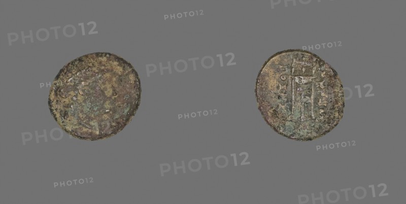 Coin Depicting the God Apollo, 200/133 BC (?), Greek, Ancient Greece, Bronze, Diam. 1.5 cm, 1.91 g