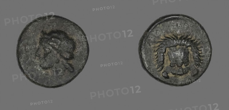 Coin Depicting the Goddess Hera (?), 5th century BC, Greek, Ancient Greece, Bronze, Diam. 1.2 cm, 1.75 g