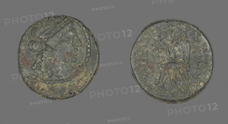 Coin Depicting the God Apollo, 2nd/1st century BC, Greek, Ancient Greece, Bronze, Diam. 2.3 cm, 11.13 g