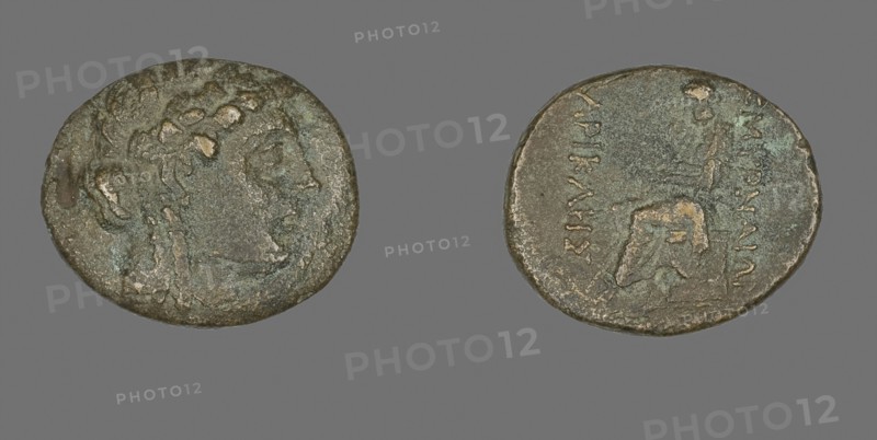 Coin Depicting the God Apollo, 2nd/1st century BC, Greek, Ancient Greece, Bronze, Diam. 2.3 cm, 7.64 g