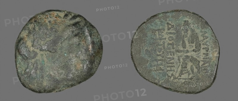 Coin Depicting the God Apollo, 2nd/1st century BC, Greek, Ancient Greece, Bronze, Diam. 2.3 cm, 7.96 g
