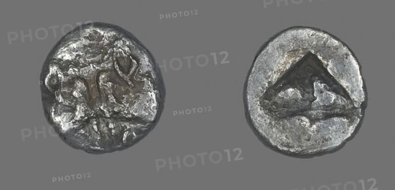 Coin Depicting a Lion, about 550/440 BC, Greek, Samos, Silver, Diam. 1.3 cm, 1.56 g